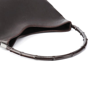 Gucci 001 3244 Brown Calfskin Bamboo Shoulder Bag