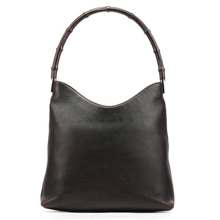 Gucci 001 3244 Brown Calfskin Bamboo Shoulder Bag