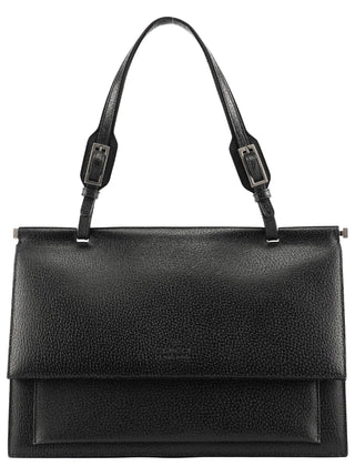 Gucci 001 3299 Black Leather Flap Top Handle Bag