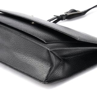 Gucci 001 3299 Black Leather Flap Top Handle Bag