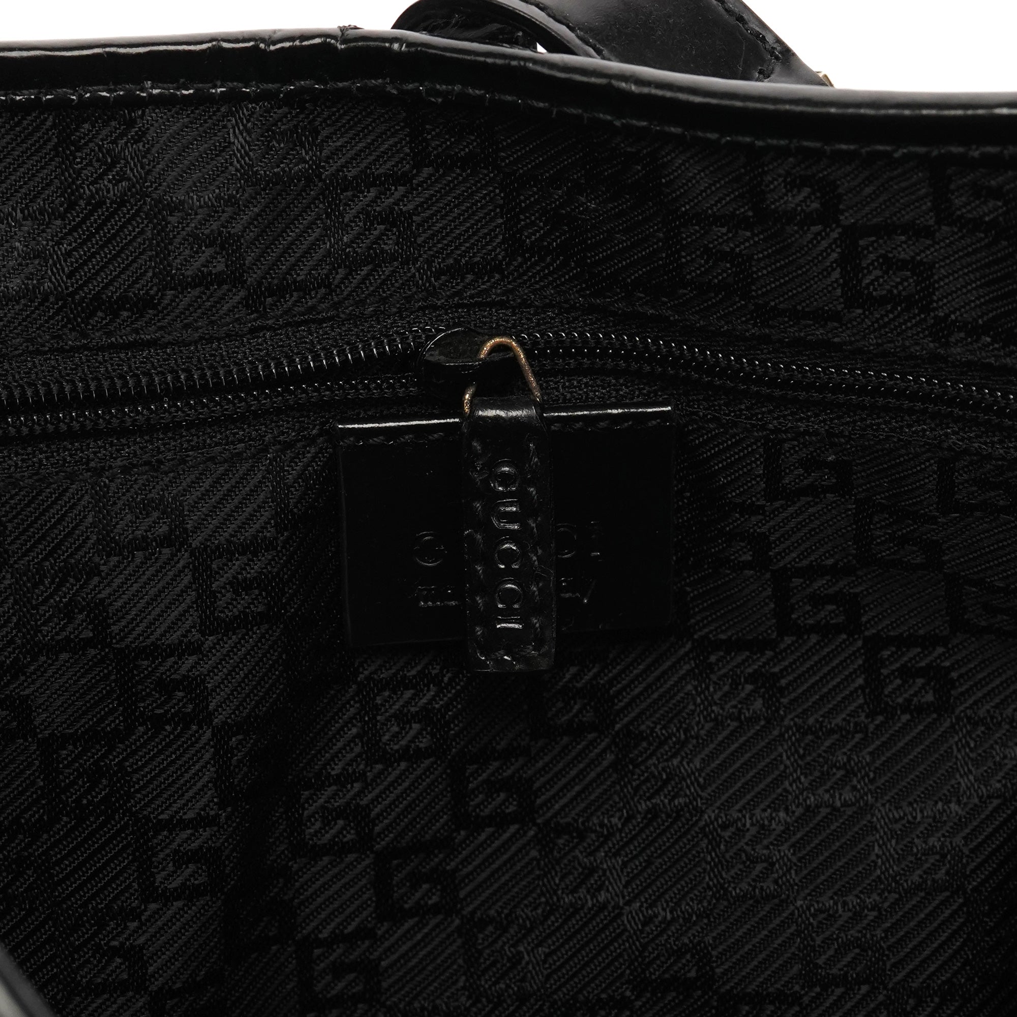 Gucci 001 3306 Beige Black Canvas Jackie Shoulder Bag