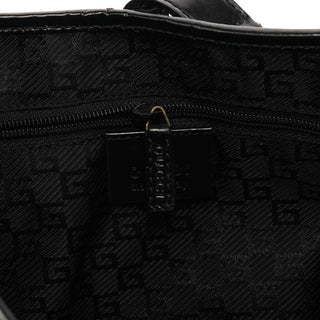 Gucci 001 3306 Beige Black Canvas Jackie Shoulder Bag