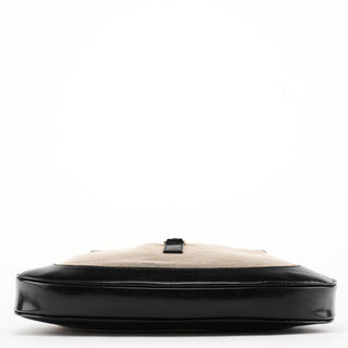 Gucci 001 3306 Beige Black Canvas Jackie Shoulder Bag