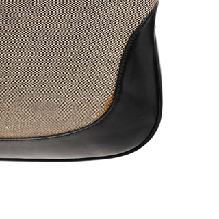 Gucci 001 3306 Beige Black Canvas Jackie Shoulder Bag