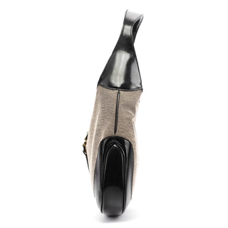 Gucci 001 3306 Beige Black Canvas Jackie Shoulder Bag