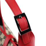 Gucci 001 3306 Borsa a spalla Jackie in tela GG beige e rossa