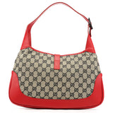 Gucci 001 3306 Borsa a spalla Jackie in tela GG beige e rossa