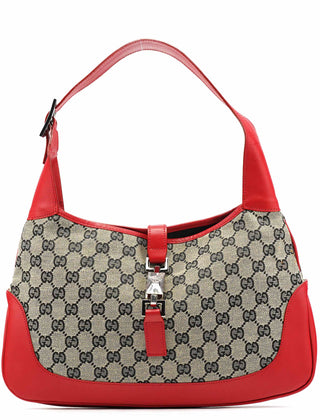 Gucci 001 3306 Beige Red GG Jackie Shoulder Bag