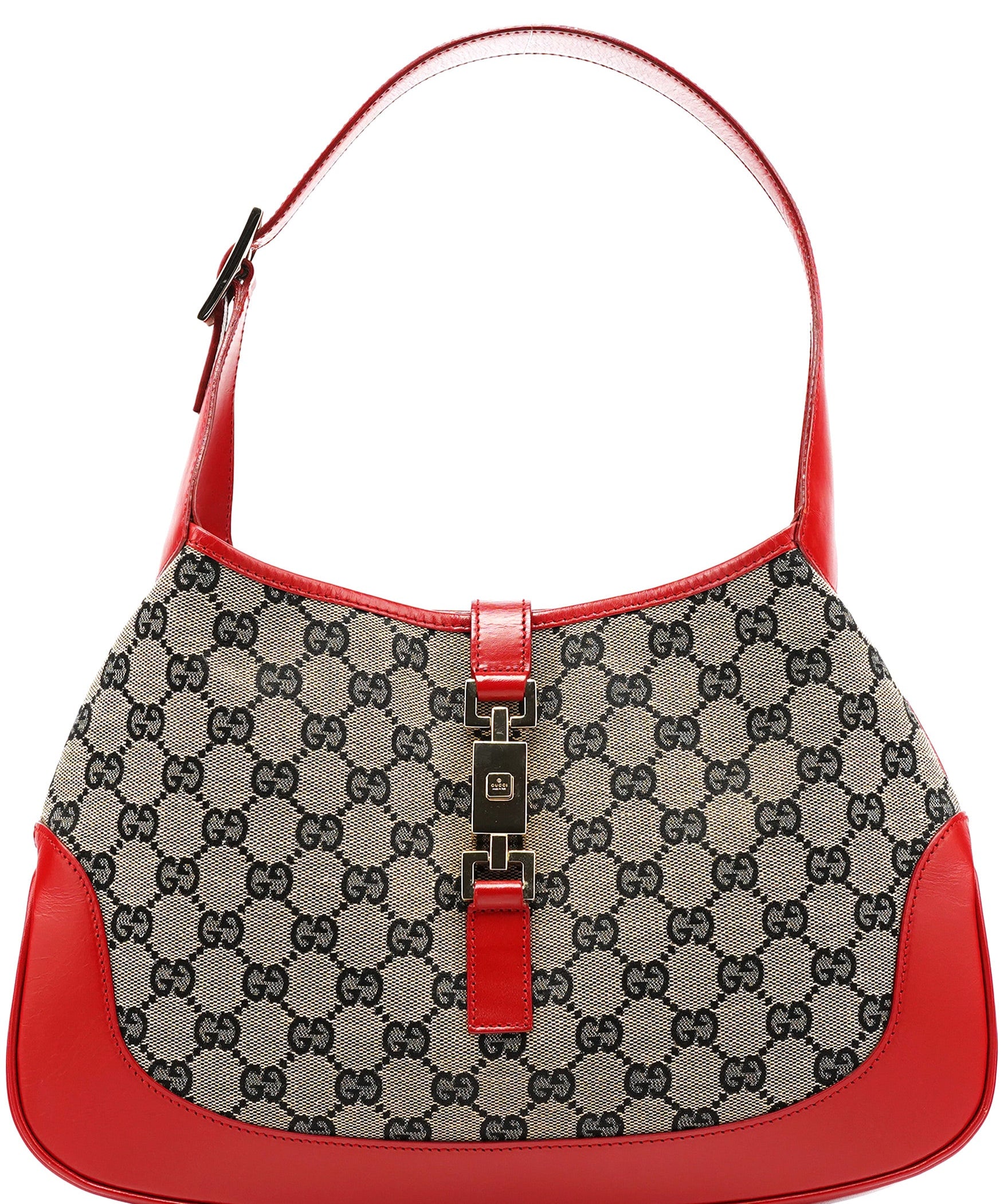 Gucci 001 3306 Beige Red GG Jackie Shoulder Bag