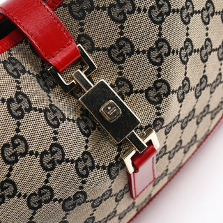 Gucci 001 3306 Beige Red GG Jackie Shoulder Bag