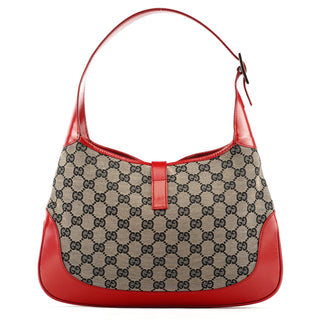 Gucci 001 3306 Beige Red GG Jackie Shoulder Bag