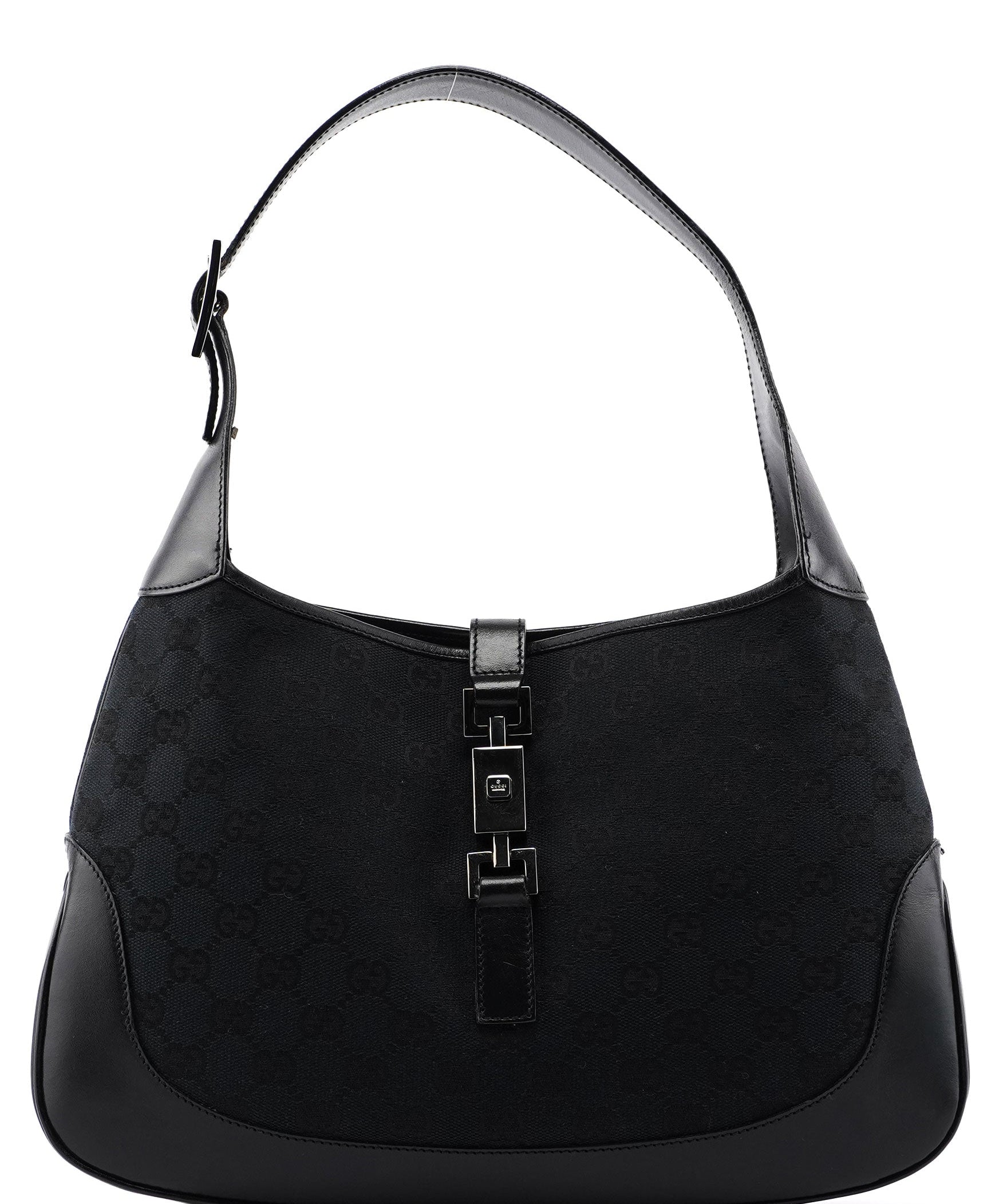 Gucci 001 3306 Black GG Jackie Shoulder Bag