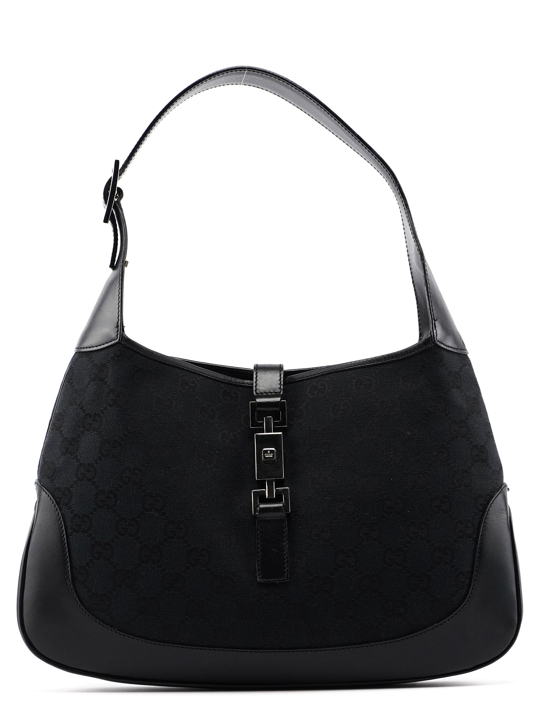 Gucci 001 3306 Black GG Jackie Shoulder Bag