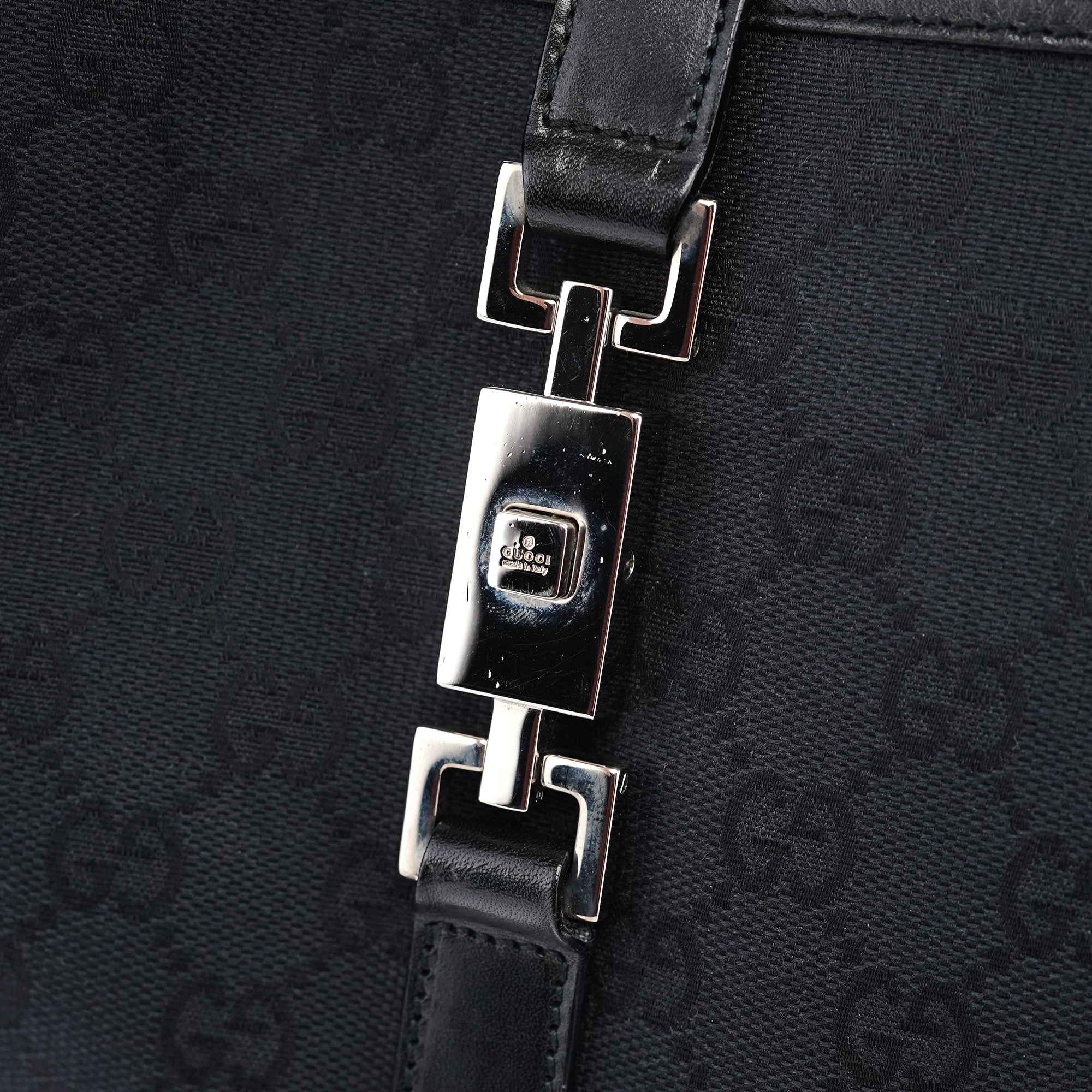 Gucci 001 3306 Black GG Jackie Shoulder Bag