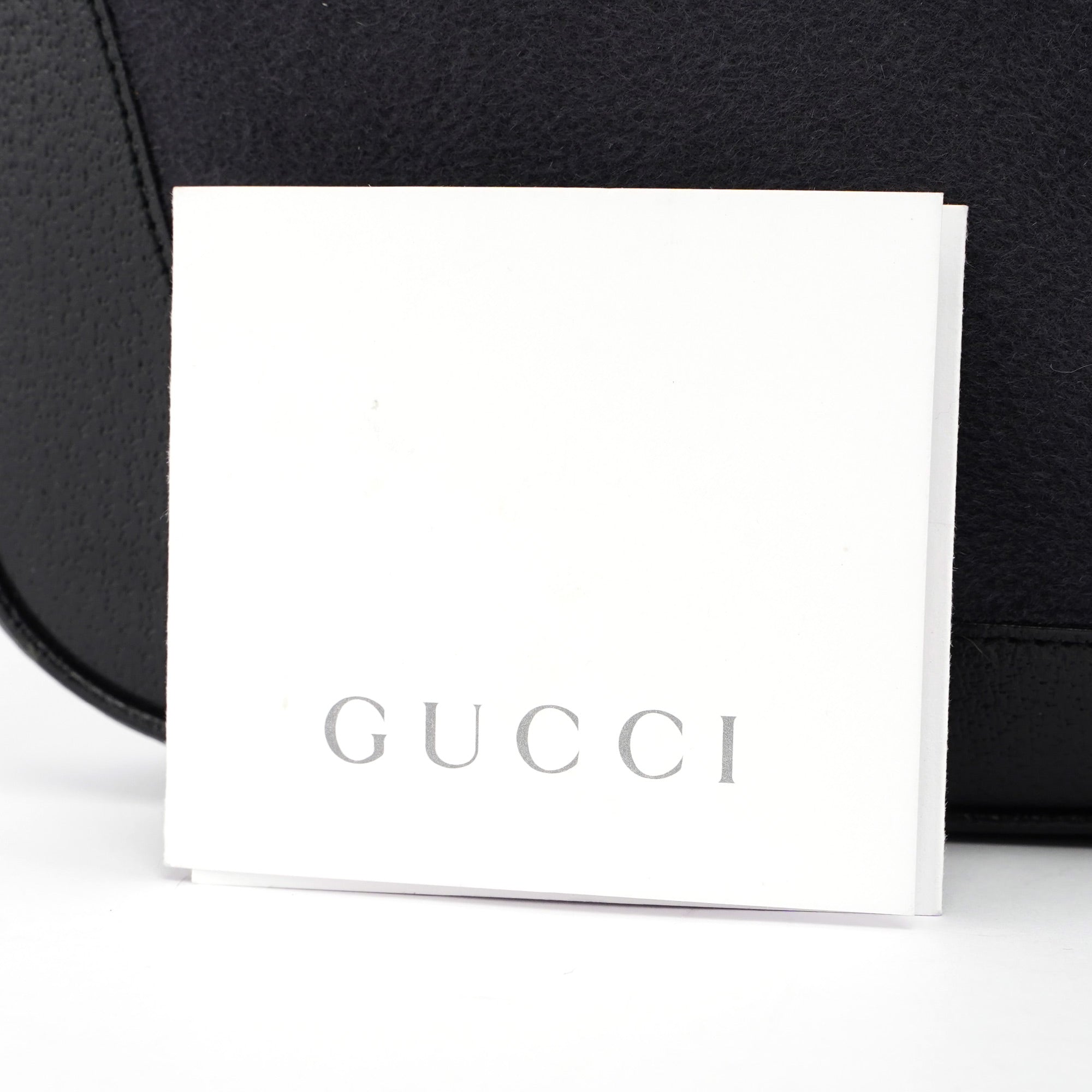 Gucci 001 3306 Black Wool Leather Jackie Shoulder Bag