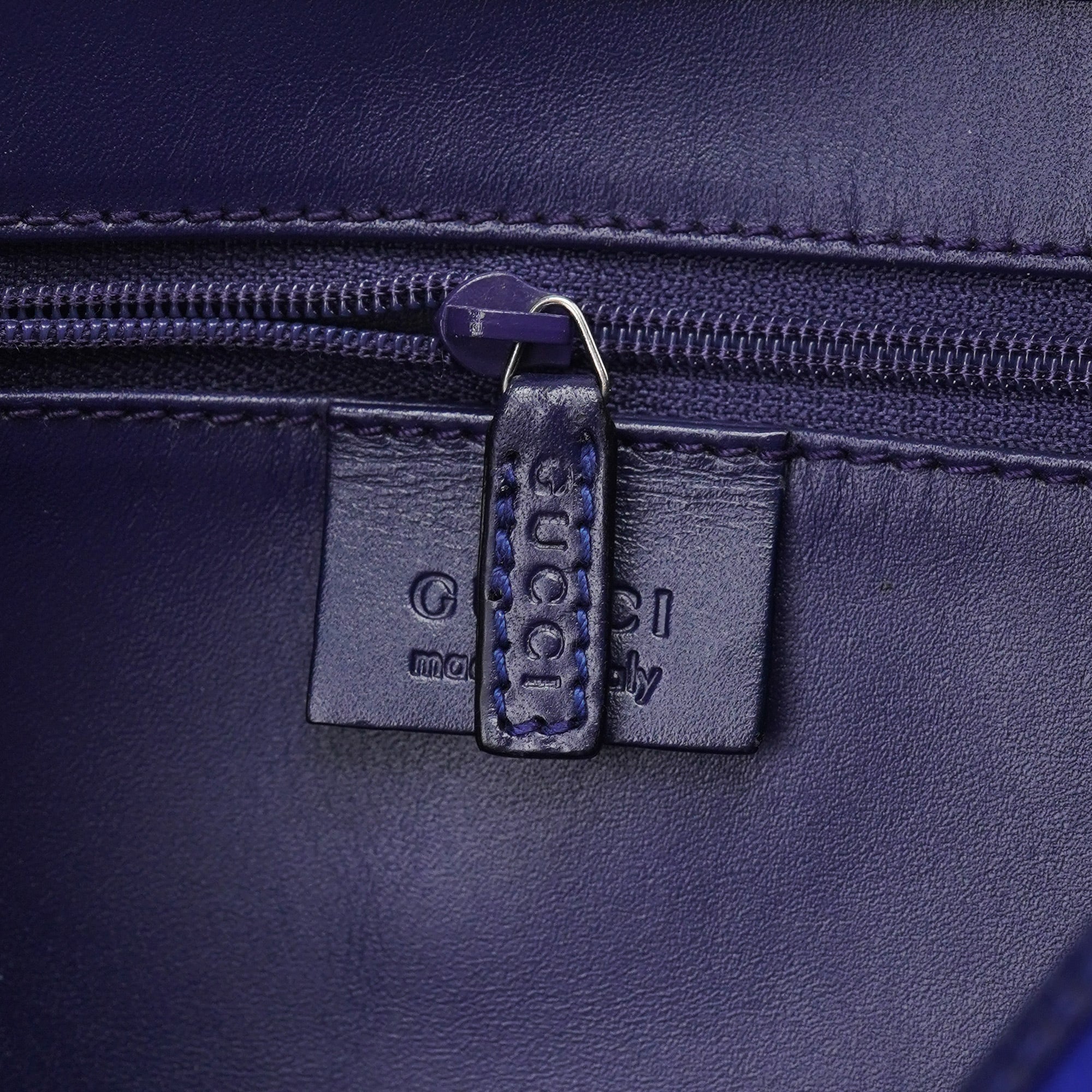 Gucci 001 3306 Cobalt Blue Satin Jackie Shoulder Bag