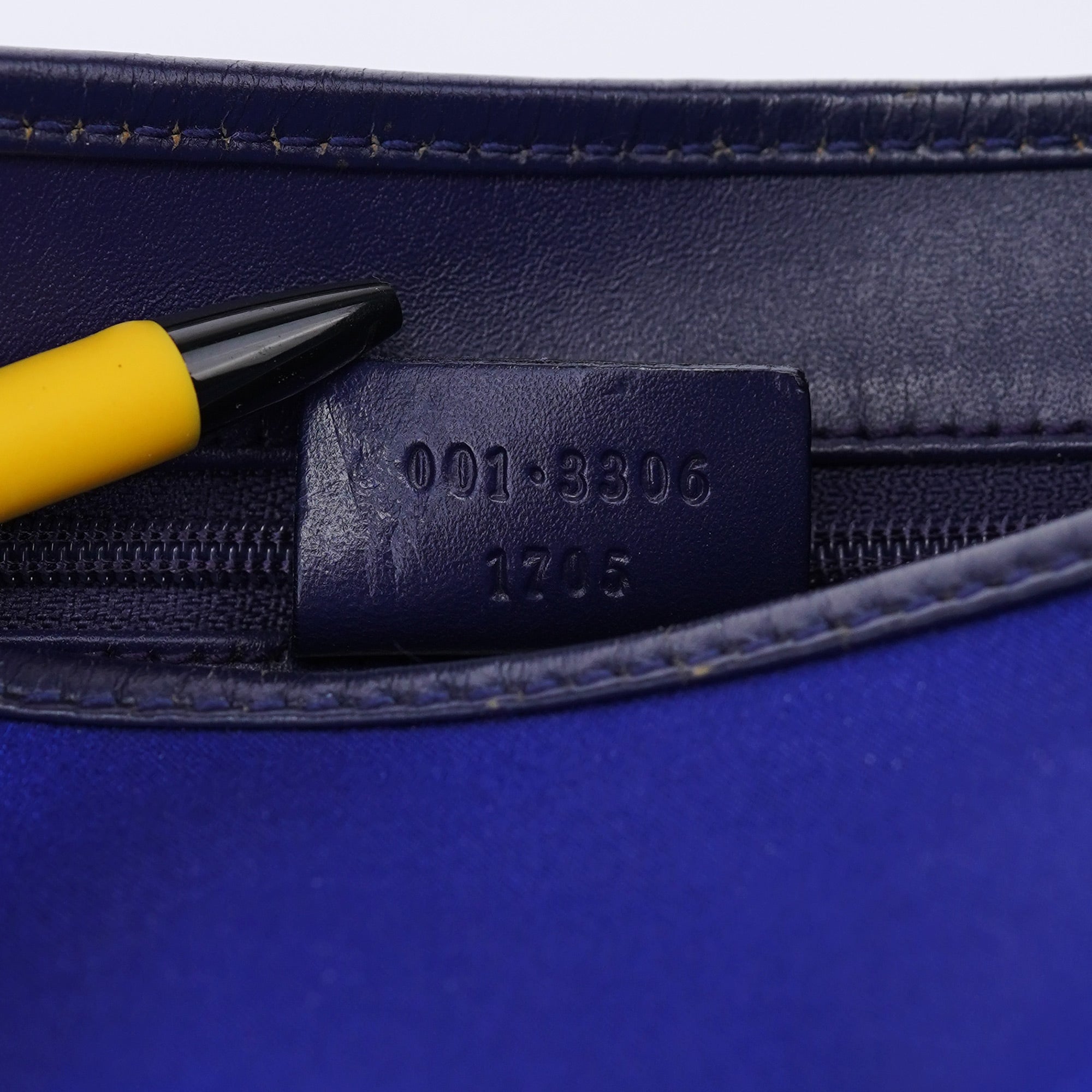 Gucci 001 3306 Cobalt Blue Satin Jackie Shoulder Bag