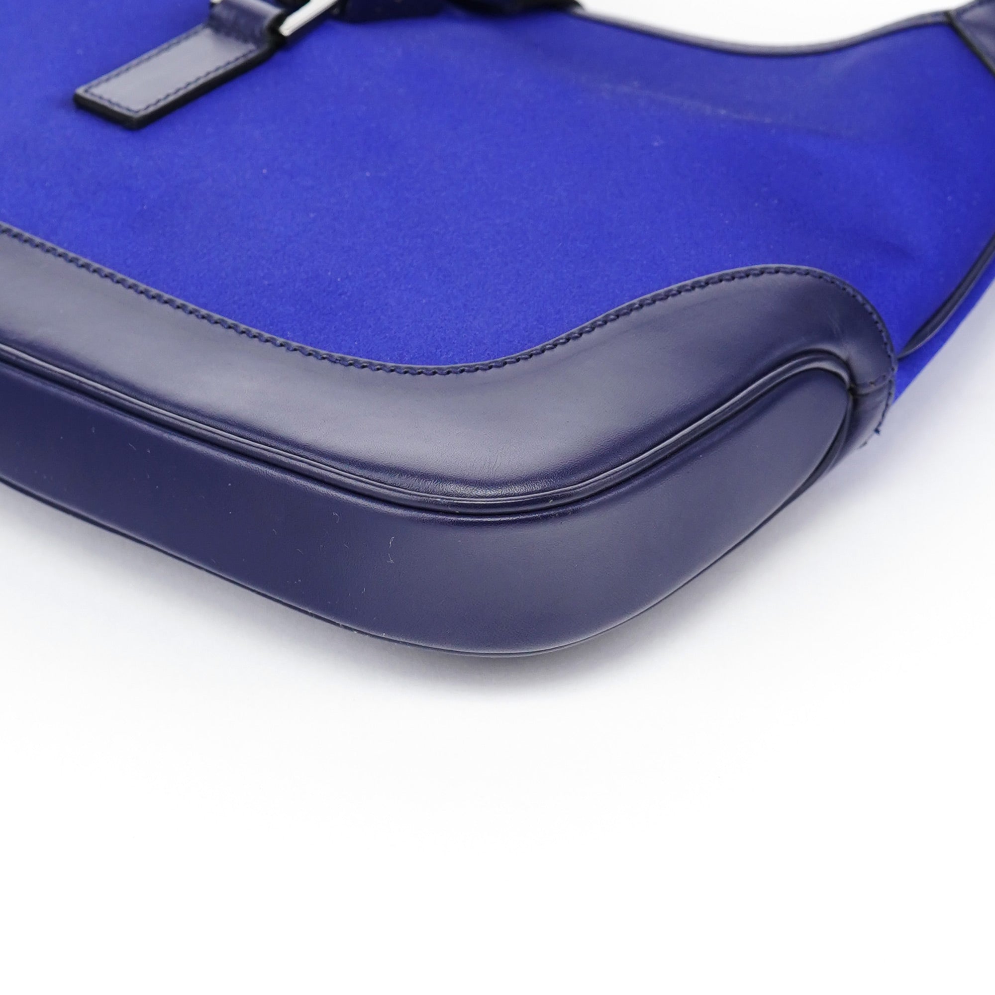 Gucci 001 3306 Cobalt Blue Satin Jackie Shoulder Bag