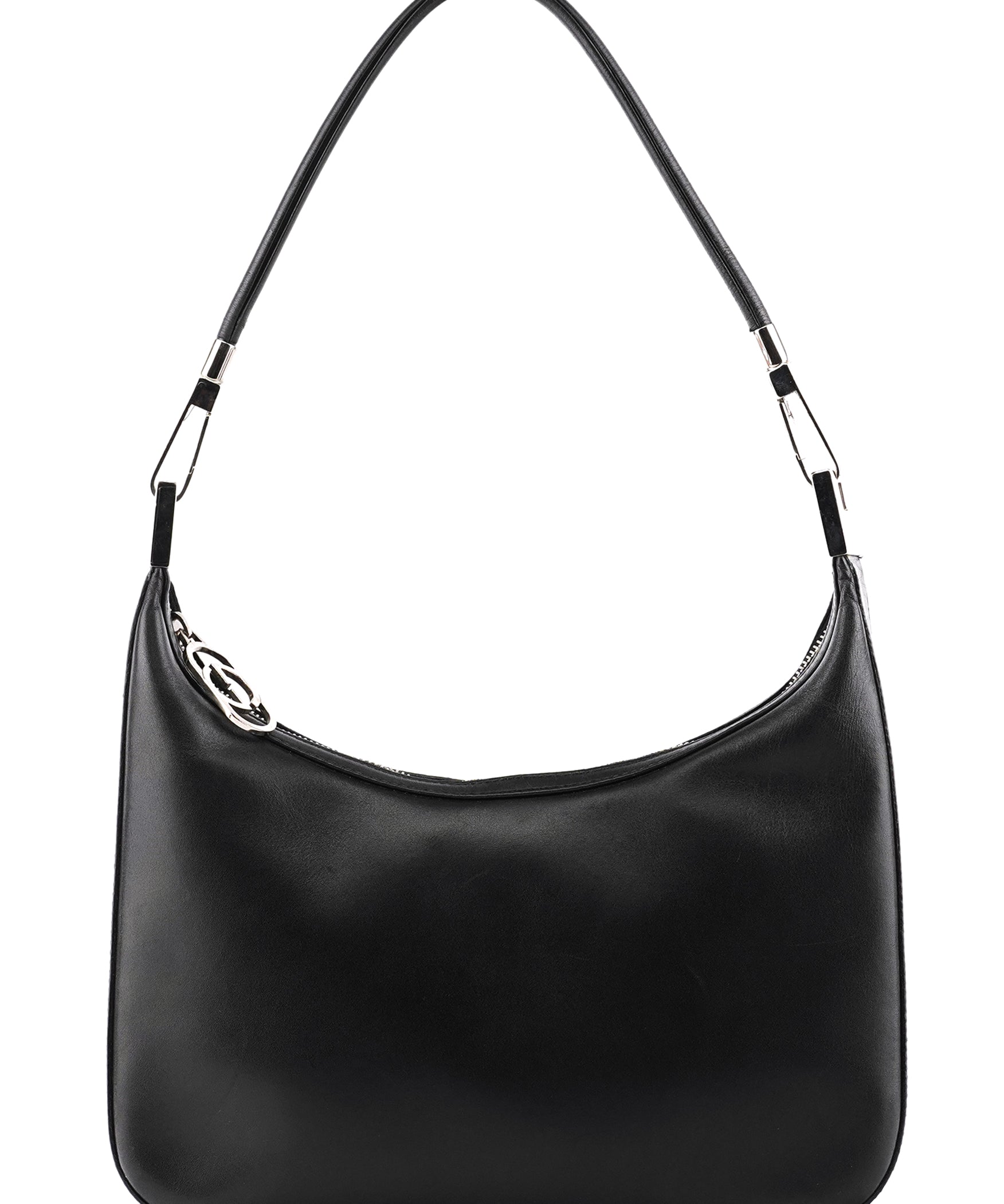 Gucci 001 3312 Black Calfskin Hobo Shoulder Bag