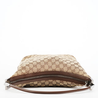 Gucci 001 3314 Beige Brown GG Hobo Shoulder Bag