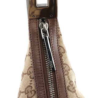 Gucci 001 3314 Beige Brown GG Hobo Shoulder Bag