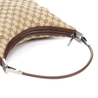 Gucci 001 3314 Beige Brown GG Hobo Shoulder Bag