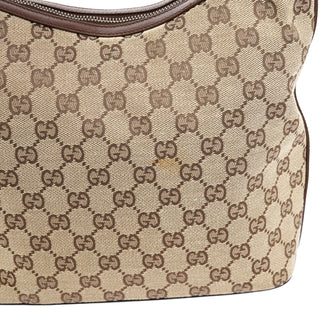 Gucci 001 3314 Beige Brown GG Hobo Shoulder Bag
