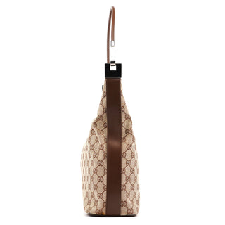 Gucci 001 3314 Beige Brown GG Hobo Shoulder Bag