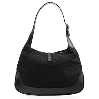 Gucci 001 3346 Black Nylon Leather Jackie Shoulder Bag