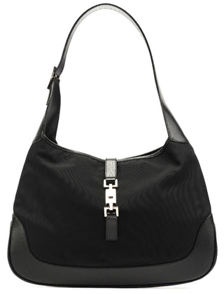Gucci 001 3346 Black Nylon Leather Jackie Shoulder Bag