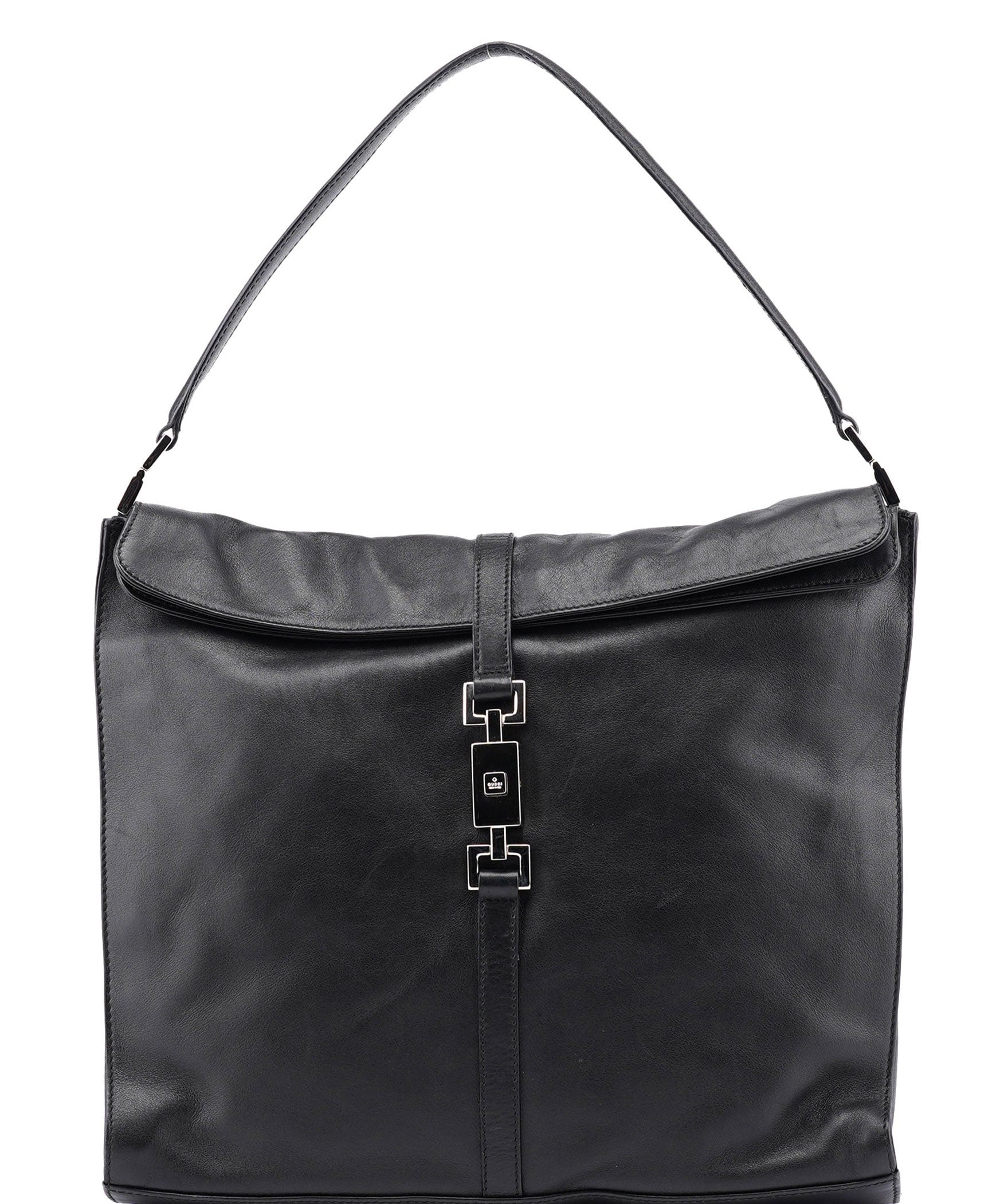 Gucci 001 3355 Black Calfskin Jackie Shoulder Bag