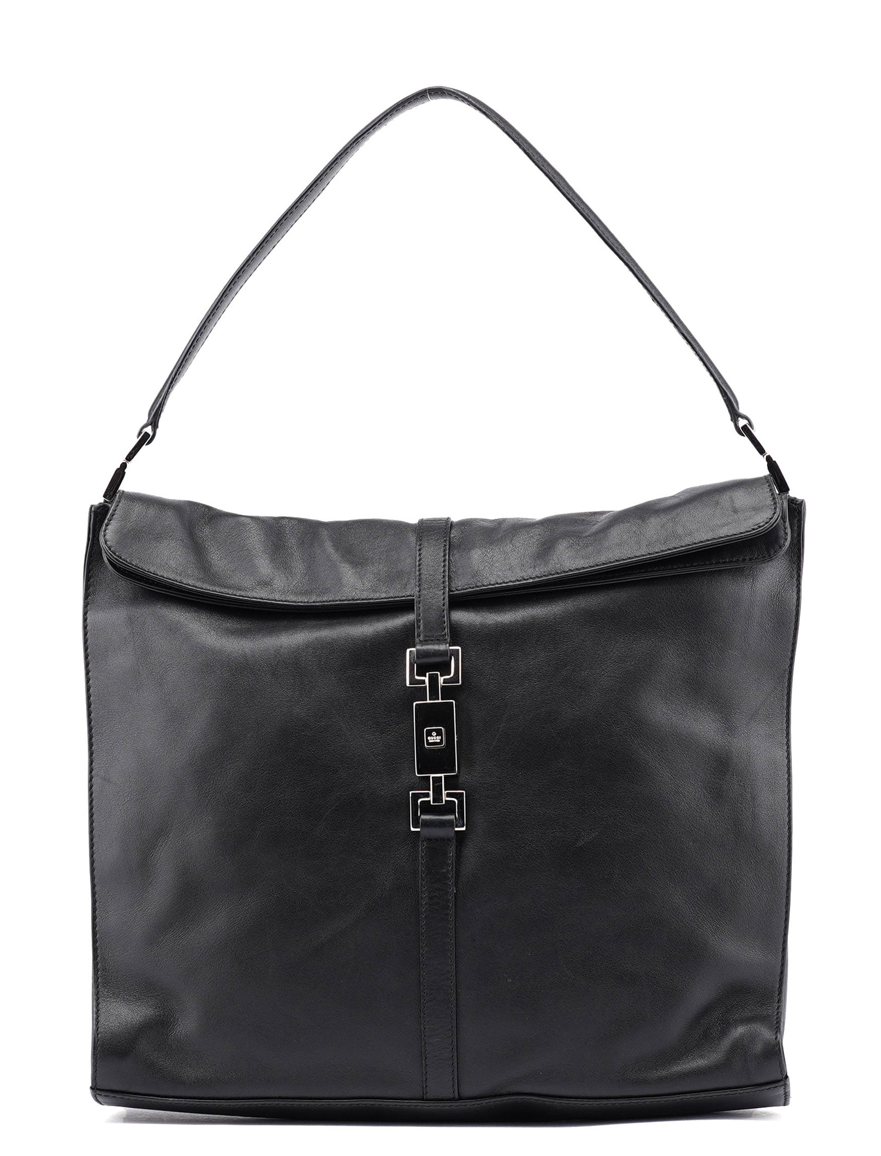 Gucci 001 3355 Black Calfskin Jackie Shoulder Bag