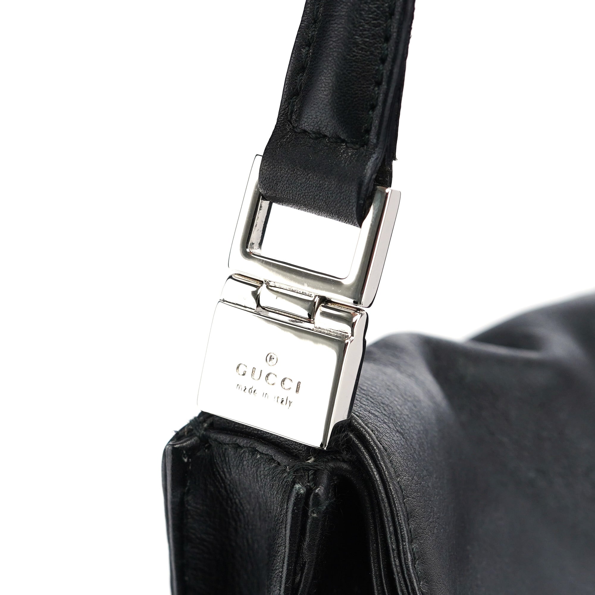 Gucci 001 3355 Black Calfskin Jackie Shoulder Bag