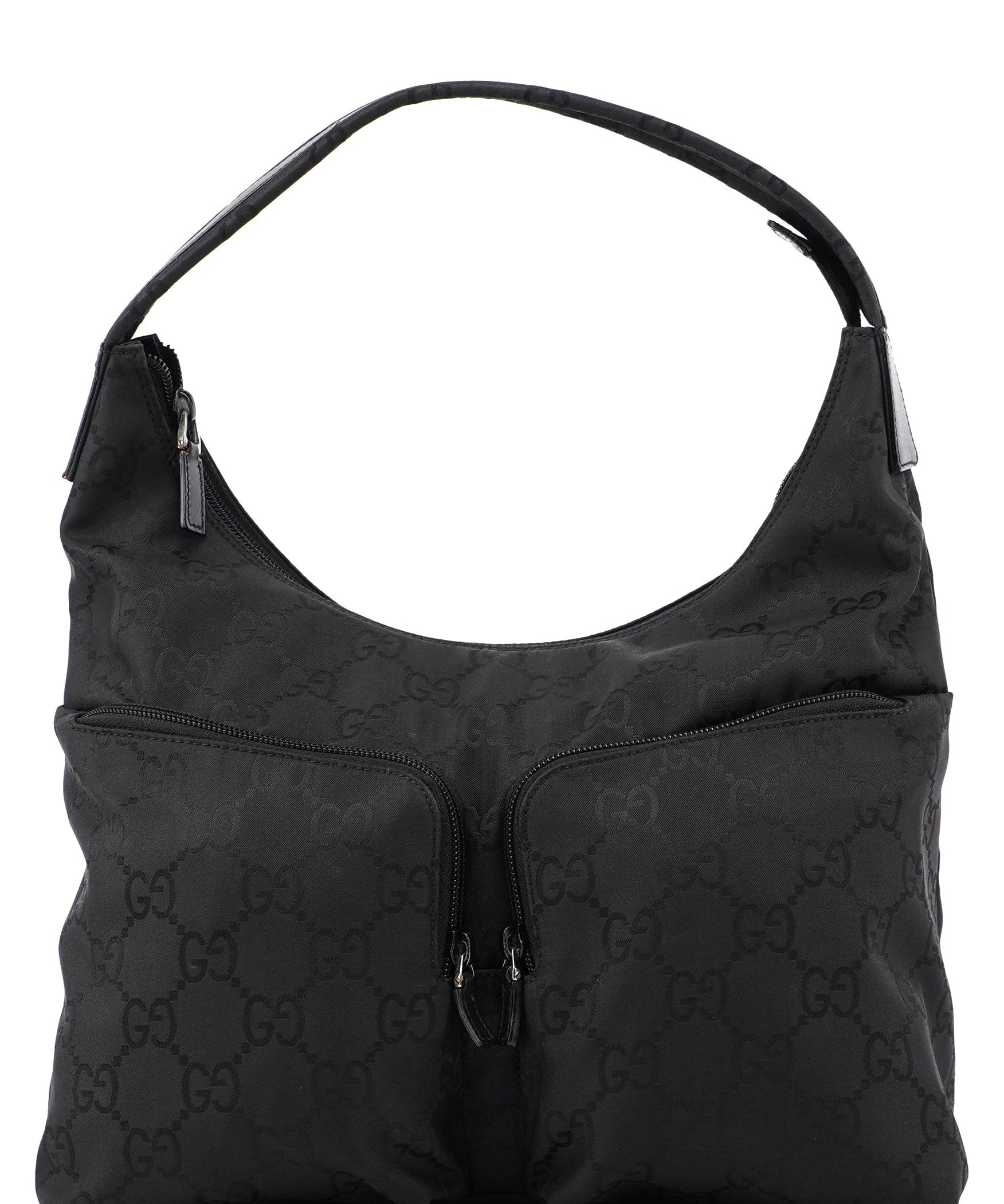 Gucci 001 3380 Black GG Dual Pocket Shoulder Bag