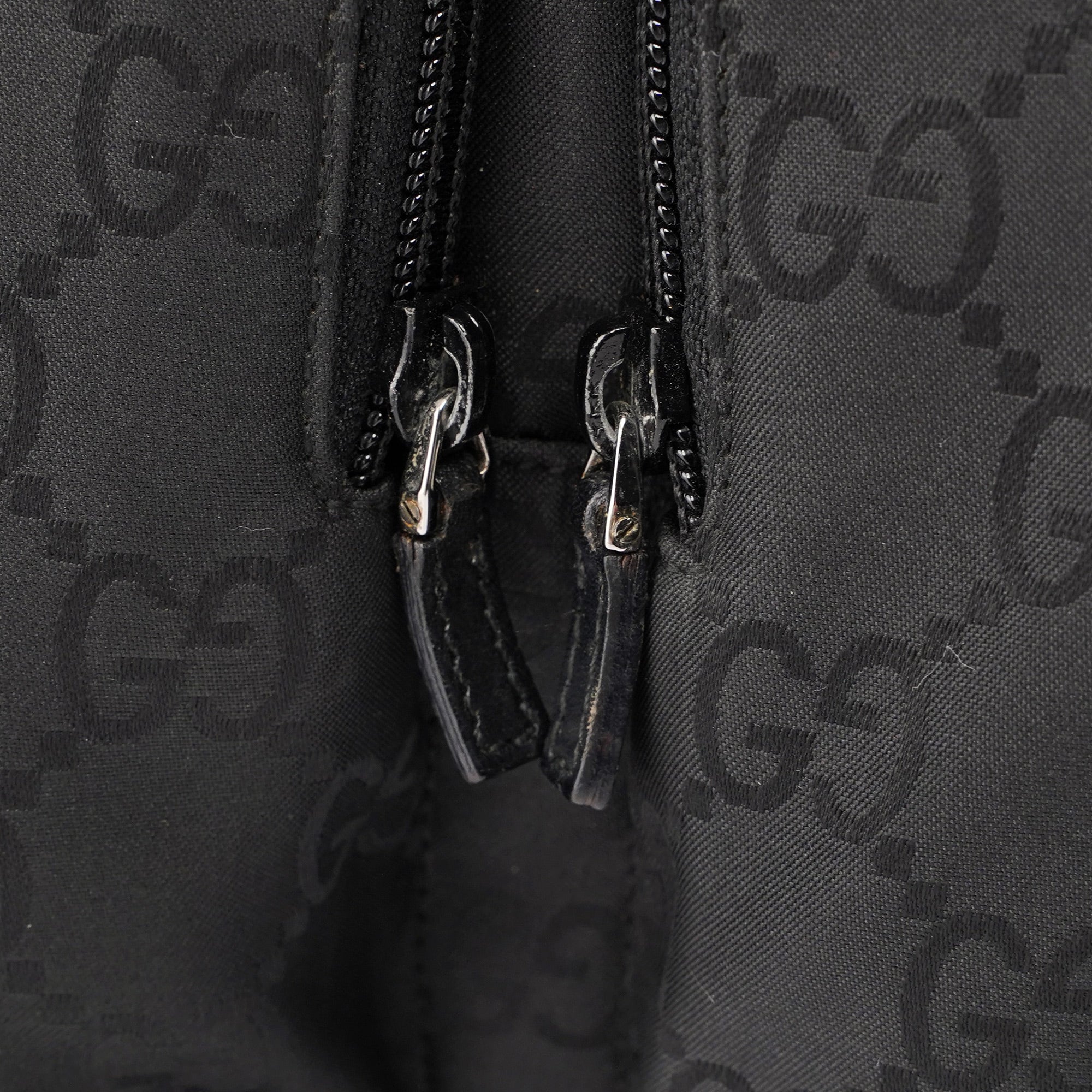 Gucci 001 3380 Black GG Dual Pocket Shoulder Bag