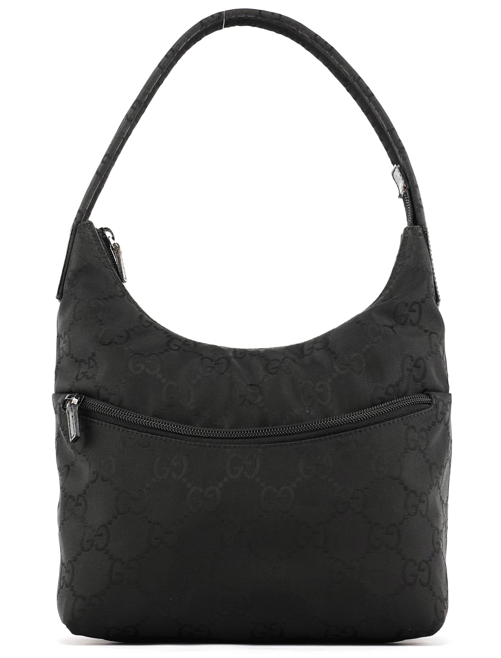 Gucci 001 3386 Black GG Nylon Shoulder Bag