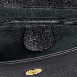 Gucci 001 344 1887 Black Leather Bamboo Top Handle Bag