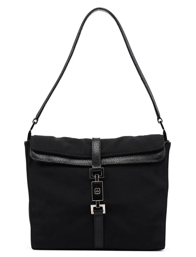 Gucci 001 3734 Black Canvas Jackie Shoulder Bag