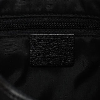Gucci 001 3735 Black Canvas Leather Jackie Shoulder Bag