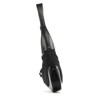 Gucci 001 3735 Black Canvas Leather Jackie Shoulder Bag
