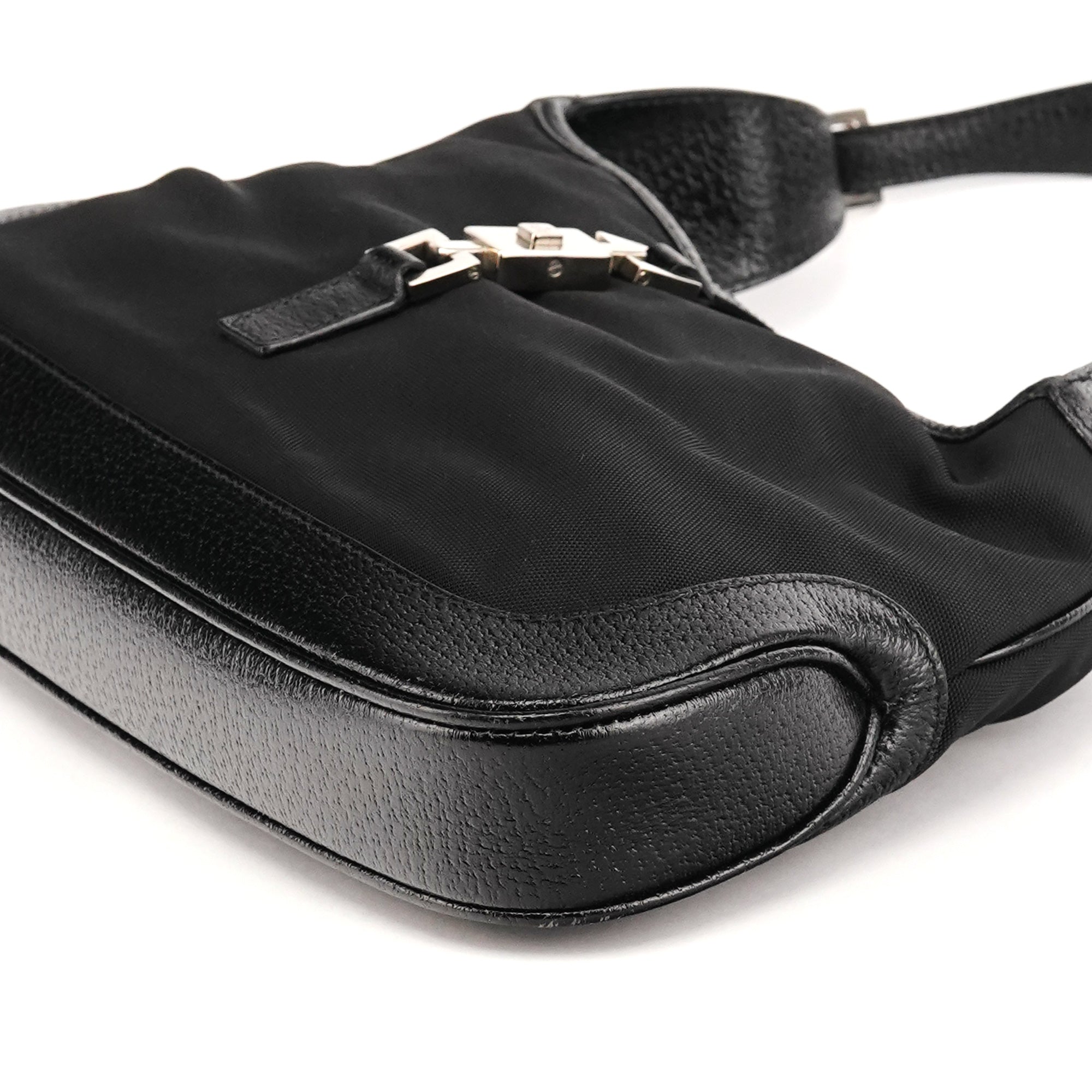 Gucci 001 3735 Black Nylon Jackie Shoulder Bag