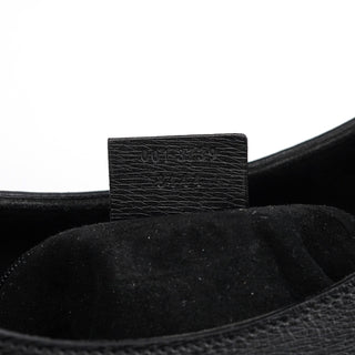 Gucci 001 3739 Black Leather Bamboo Shoulder Bag