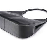 Gucci 001 3739 Black Leather Bamboo Shoulder Bag