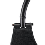 Gucci 001 3739 Black Leather Bamboo Shoulder Bag