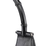 Gucci 001 3739 Black Leather Bamboo Shoulder Bag