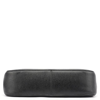 Gucci 001 3739 Black Leather Bamboo Shoulder Bag