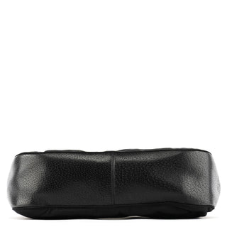 Gucci 001 3739 Black Nylon Bamboo Shoulder Bag
