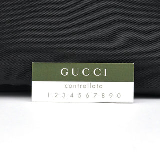 Gucci 001 3739 Black Nylon Bamboo Shoulder Bag