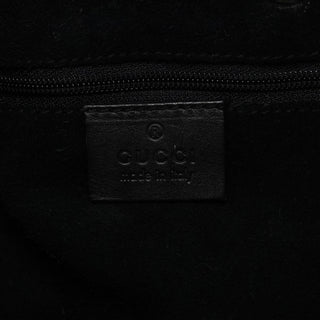 Gucci 001 3743 Black GG Suede Drawstring Shoulder Bag