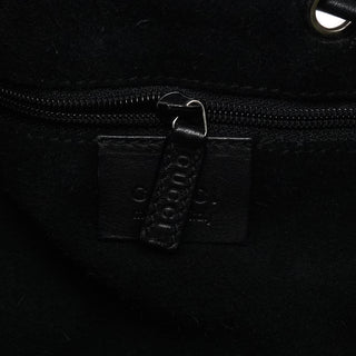 Gucci 001 3743 Black GG Suede Drawstring Shoulder Bag